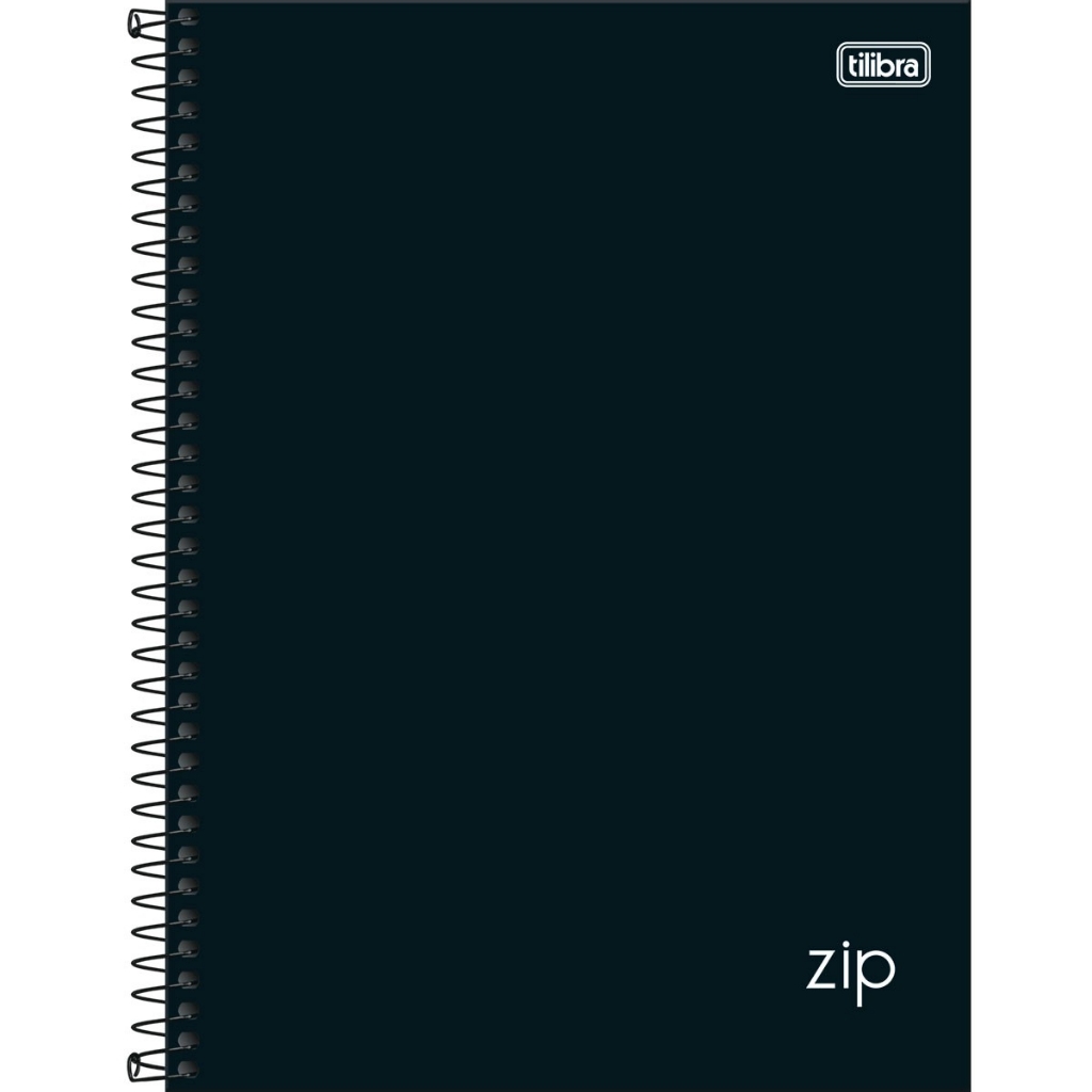 caderno Tilibra Zip - Caderno Espiral Capa Dura Universitário 16 Matérias Tilibra Zip Preto