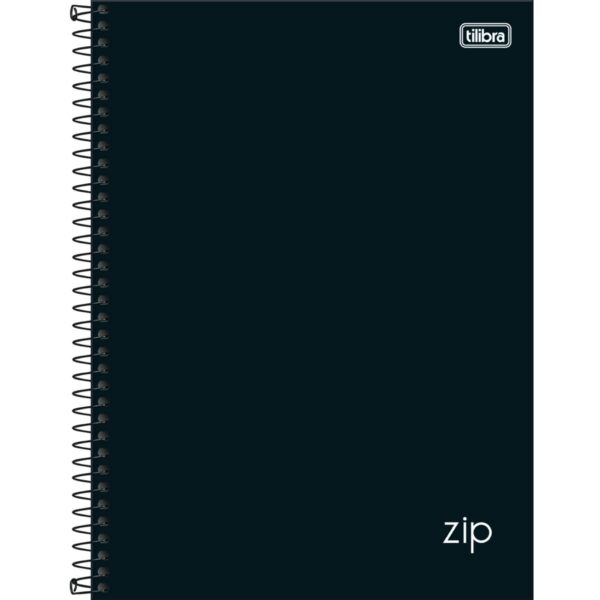 Caderno Universitário Espiral 20 Matérias Preto Zip Tilibra