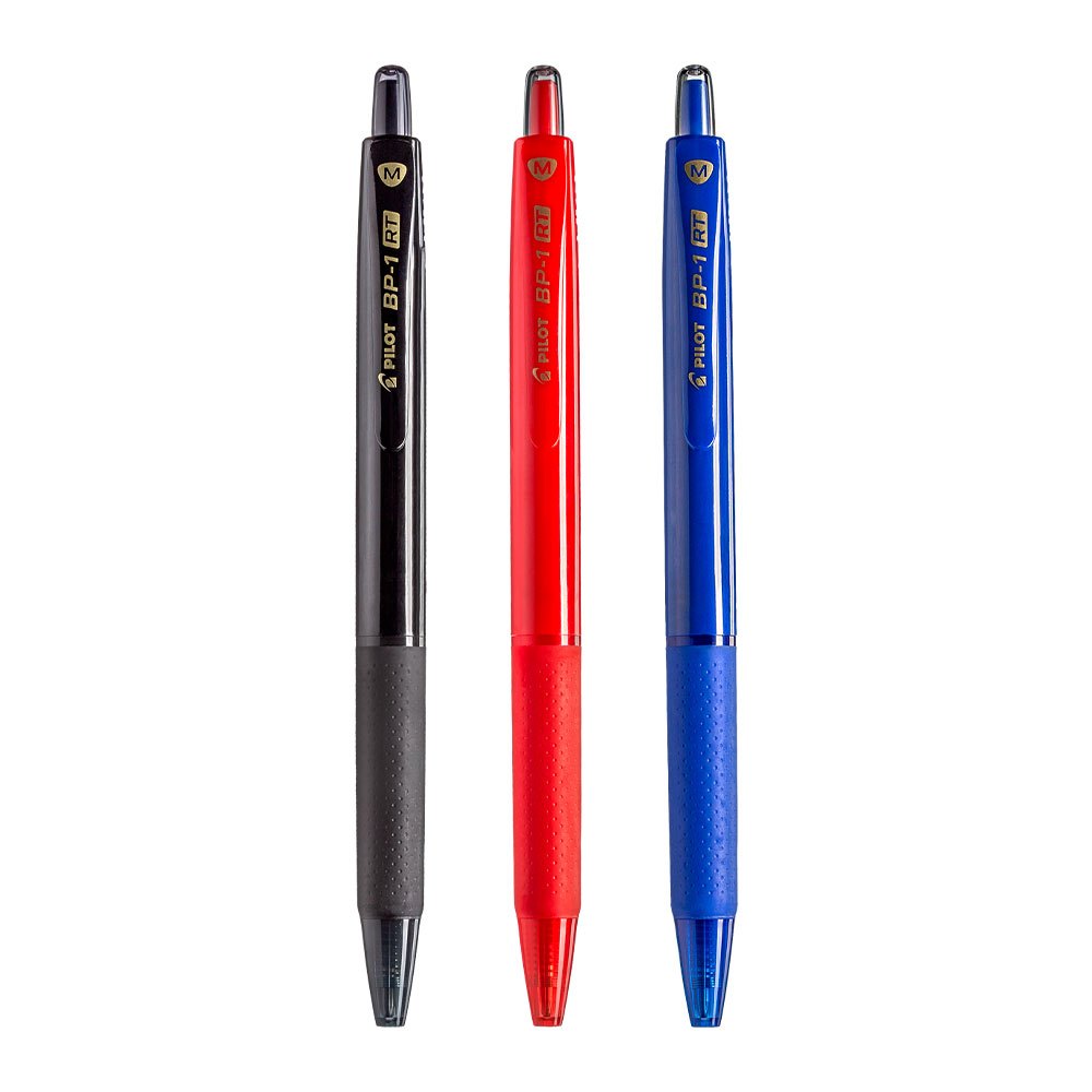 caneta esferográfica Pilot - Caneta Esferográfica Pilot Bp-1 Rt Com 3 Cores Azul / Preta / Vermelha
