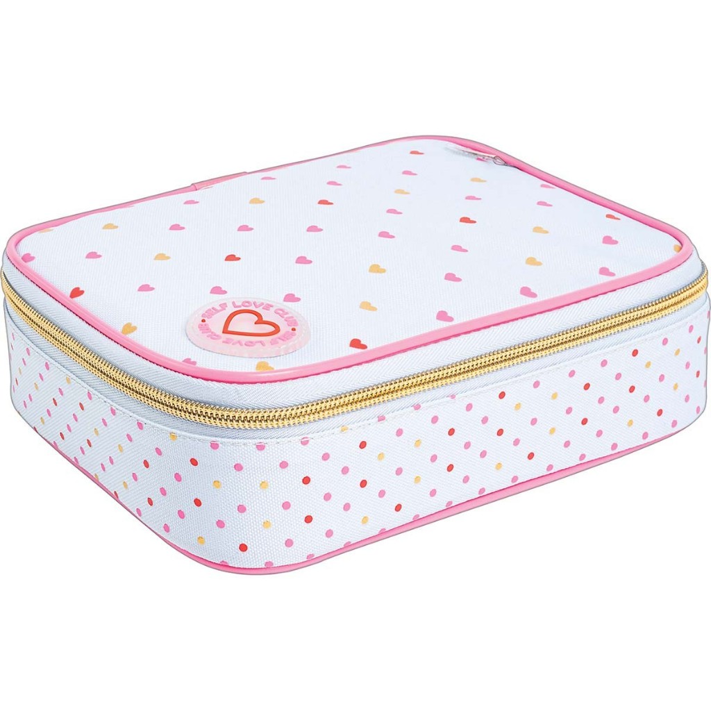 estojo box escolar - Estojo Box Escolar Coração Azul Tilibra