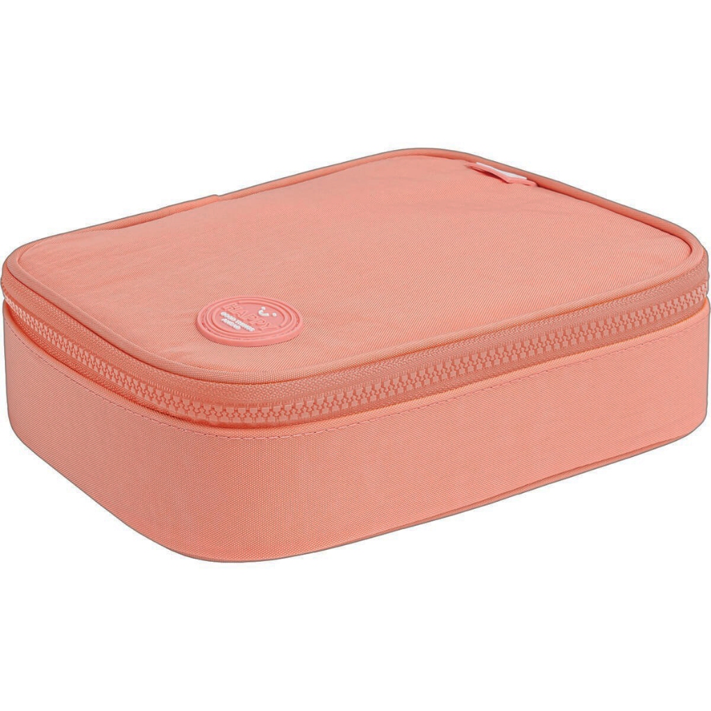 estojo box Happy - Estojo Box Escolar Happy Salmão Tilibra