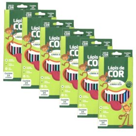 Kit 6 Caixas Lápis De Cor 24 Cores Leo & Leo Eco Sextavado