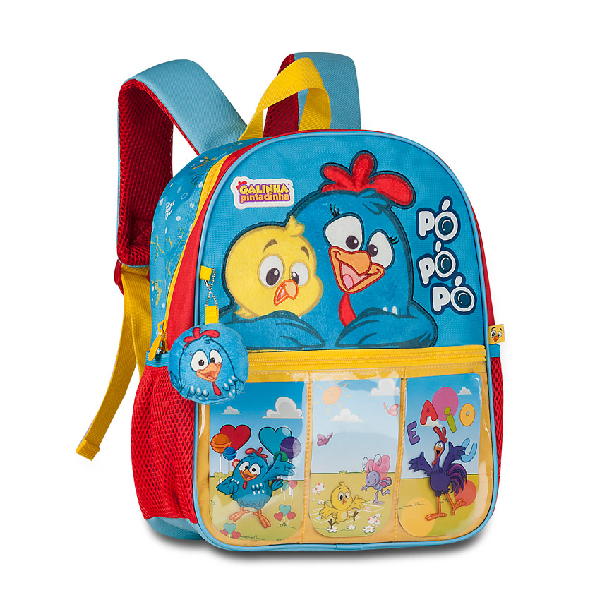 mochila Galinha Pintadinha - Mochila Galinha Pintadinha Azul Clio