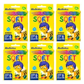 Massinha De Modelar Escolar 6 Cores Kit C/ 6 Cx Soft Acrilex