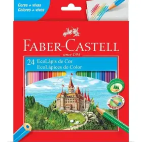 Lápis De Cor Faber Castell Escolar 24 Cores Ponta Max