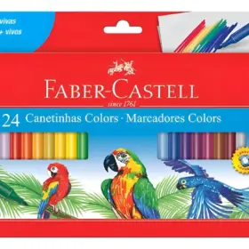 Canetinha Hidrográfica 24 Cores Faber-Castell Lavável