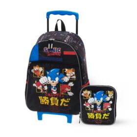 Mochila de Rodinha Lancheira Sonic Preta Pacific