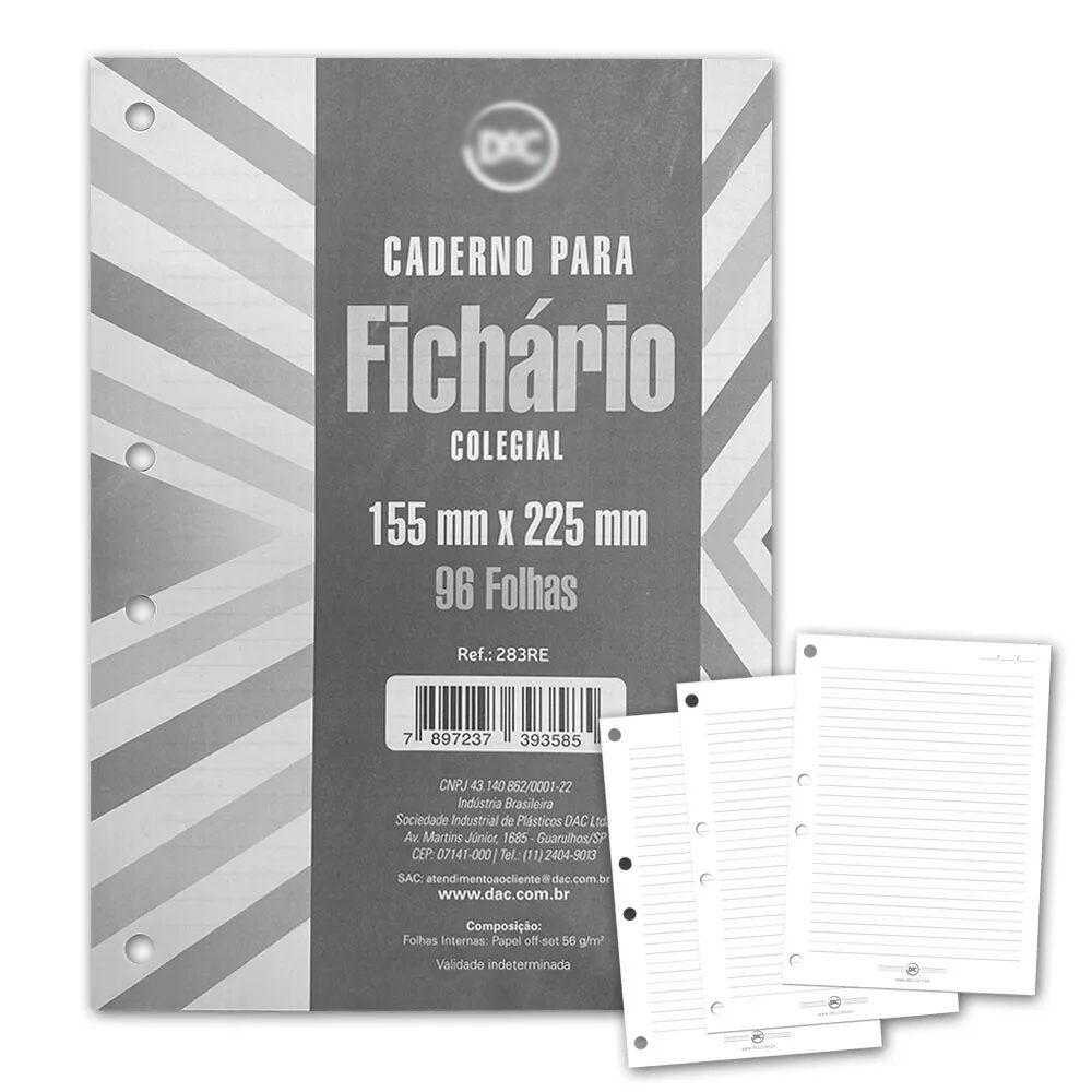 bloco fichario colegial - Bloco De Folhas Para Fichário Colegial 96 Folhas Refil
