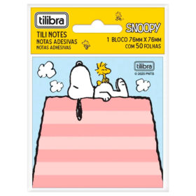 Bloco de Notas Adesivo Snoopy com 50 Folhas Post-it Tilibra