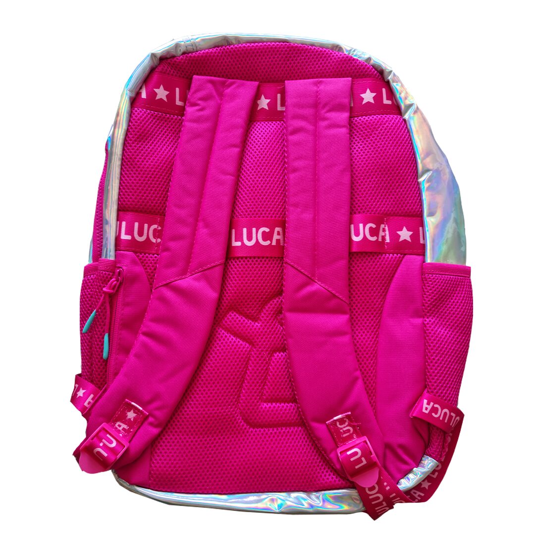 Mochila de Costas Holográfica Rosa Luluca - Imagem 2
