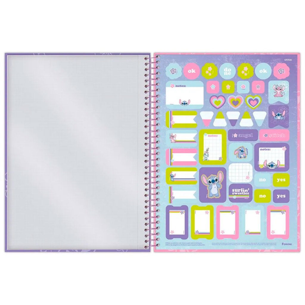 Caderno Stitch 10 Matérias 160 Folhas Foroni - Imagem 7